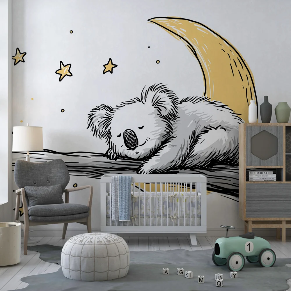 Papier de parede za bebe | Spavaći koala ispod zvijezda
