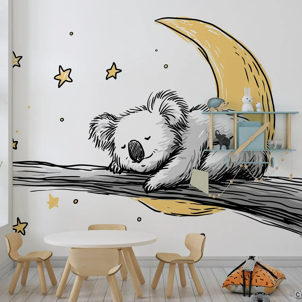 Papier de parede za bebe | Spavaći koala ispod zvijezda