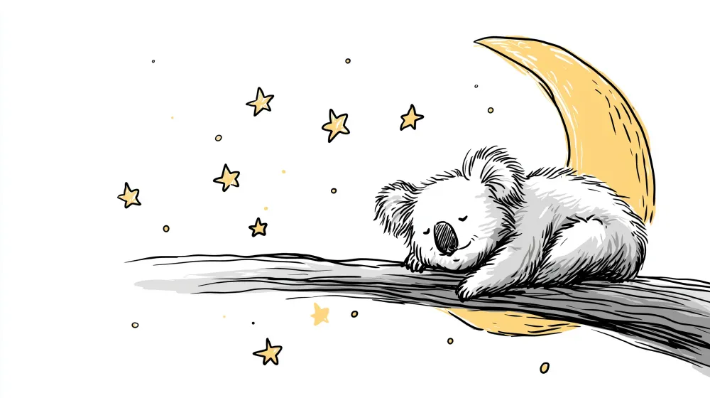 Papier de parede za bebe | Spavaći koala ispod zvijezda