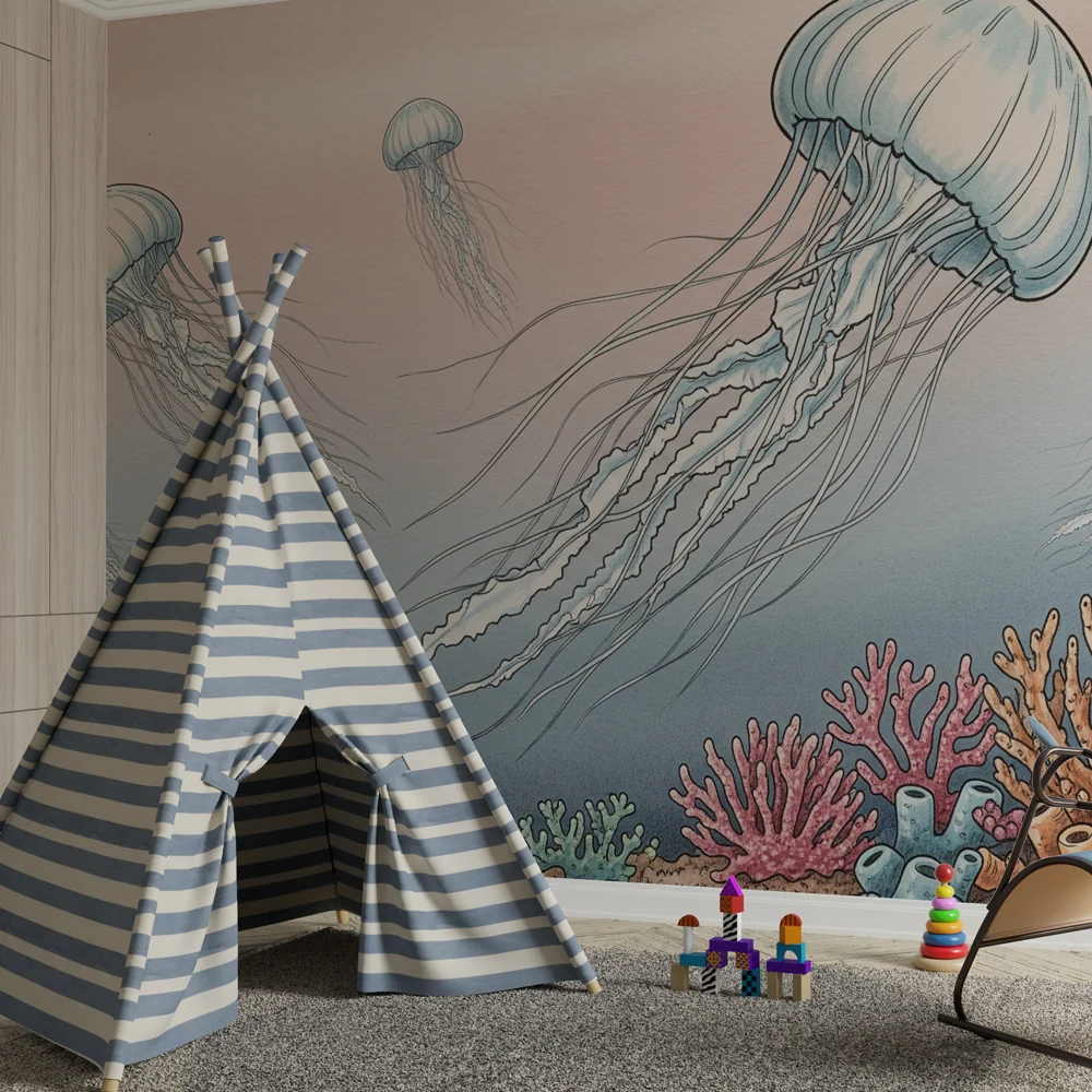 Papier de parede dječja soba | Liječnici mora i koraljni grebeni
