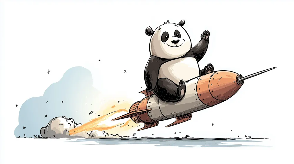Papier de parede dječja soba | Panda astronauti i raketa
