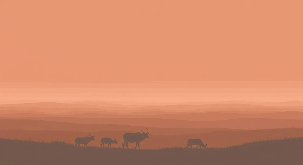 Papier de parede dječja soba | Pejzaž savane pri zalasku sunca