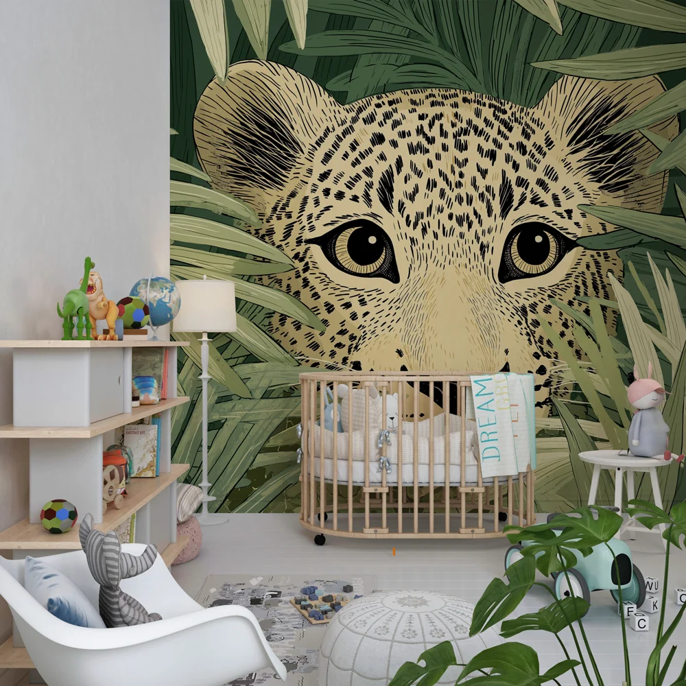 Papier de parede dječja soba | Skriveni leopard u džungli