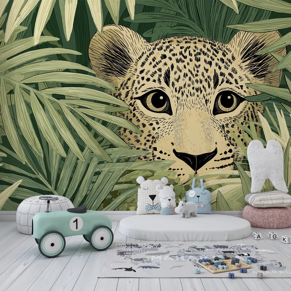 Papier de parede dječja soba | Skriveni leopard u džungli