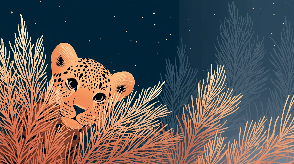 Papier de parede dječja soba | Skriveni leopard u zvjezdanoj noći