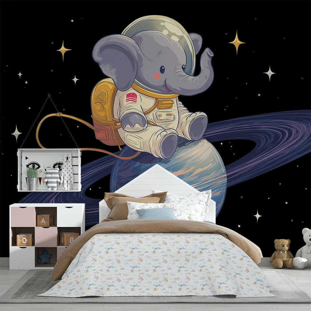 Papier de parede dječja soba | Slon astronaut istražuje svemir