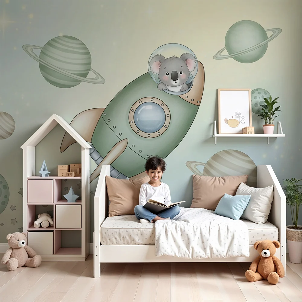 Papier de parede dječje sobe | Astronaut koala istražuje svemir