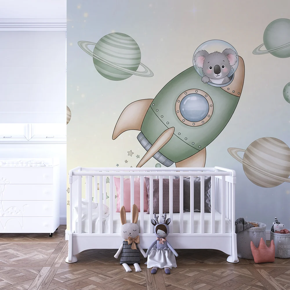 Papier de parede dječje sobe | Astronaut koala istražuje svemir