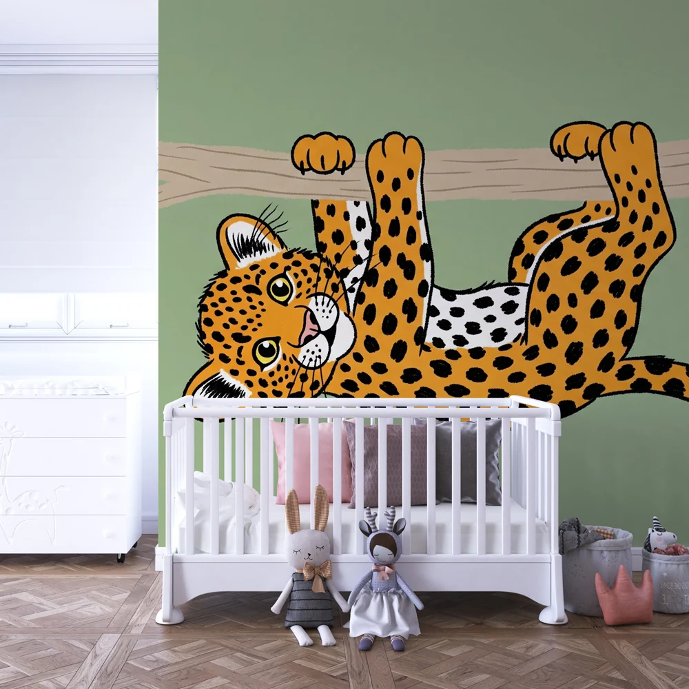 Papier de parede dječje sobe | Leopard igrač u džungli