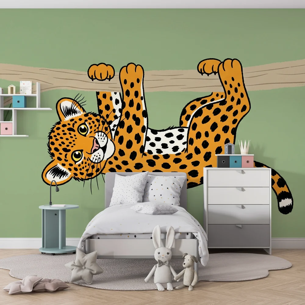 Papier de parede dječje sobe | Leopard igrač u džungli