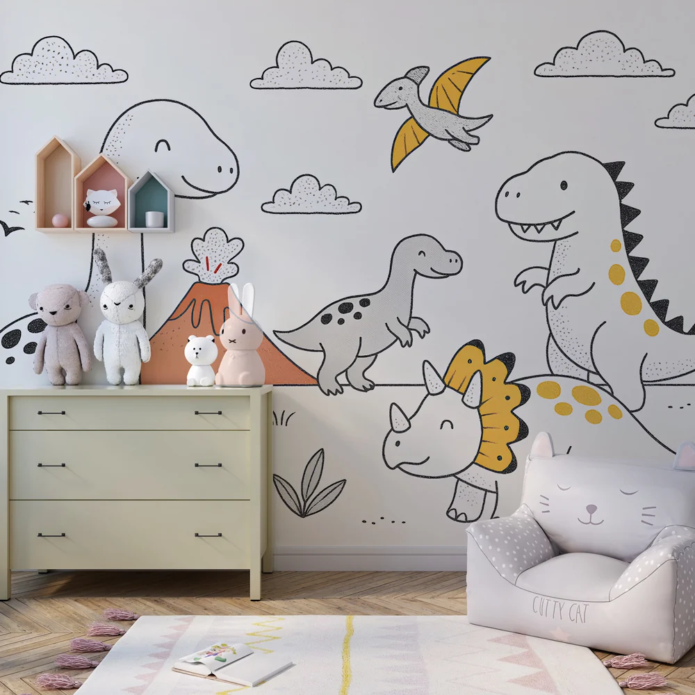 Papier de parede dječje sobe | Pustolovina s dinosaurima
