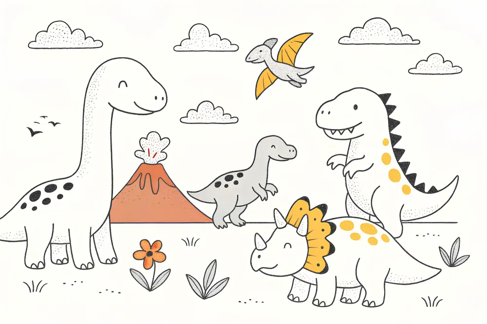 Papier de parede dječje sobe | Pustolovina s dinosaurima