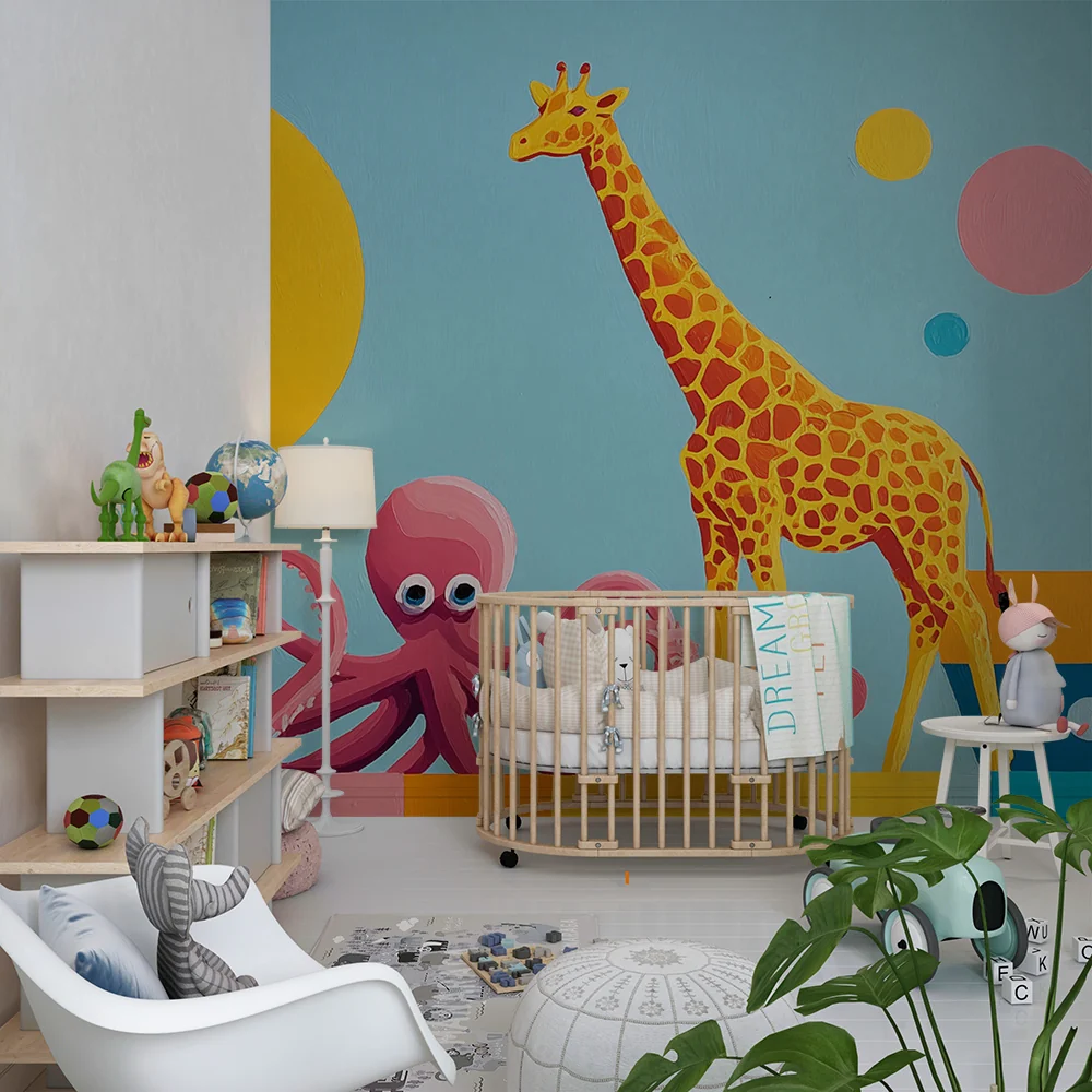 Papier de parede dječje sobe | Safari i ocean u bojama