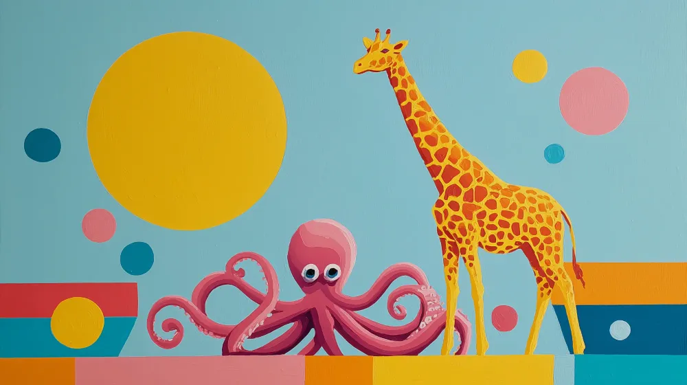 Papier de parede dječje sobe | Safari i ocean u bojama