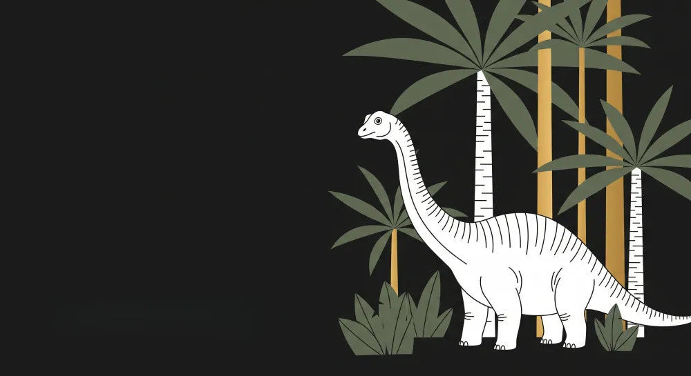 Papier de parede dječje sobe | Veličanstveni dinosaurus usred egzotičnih palmi