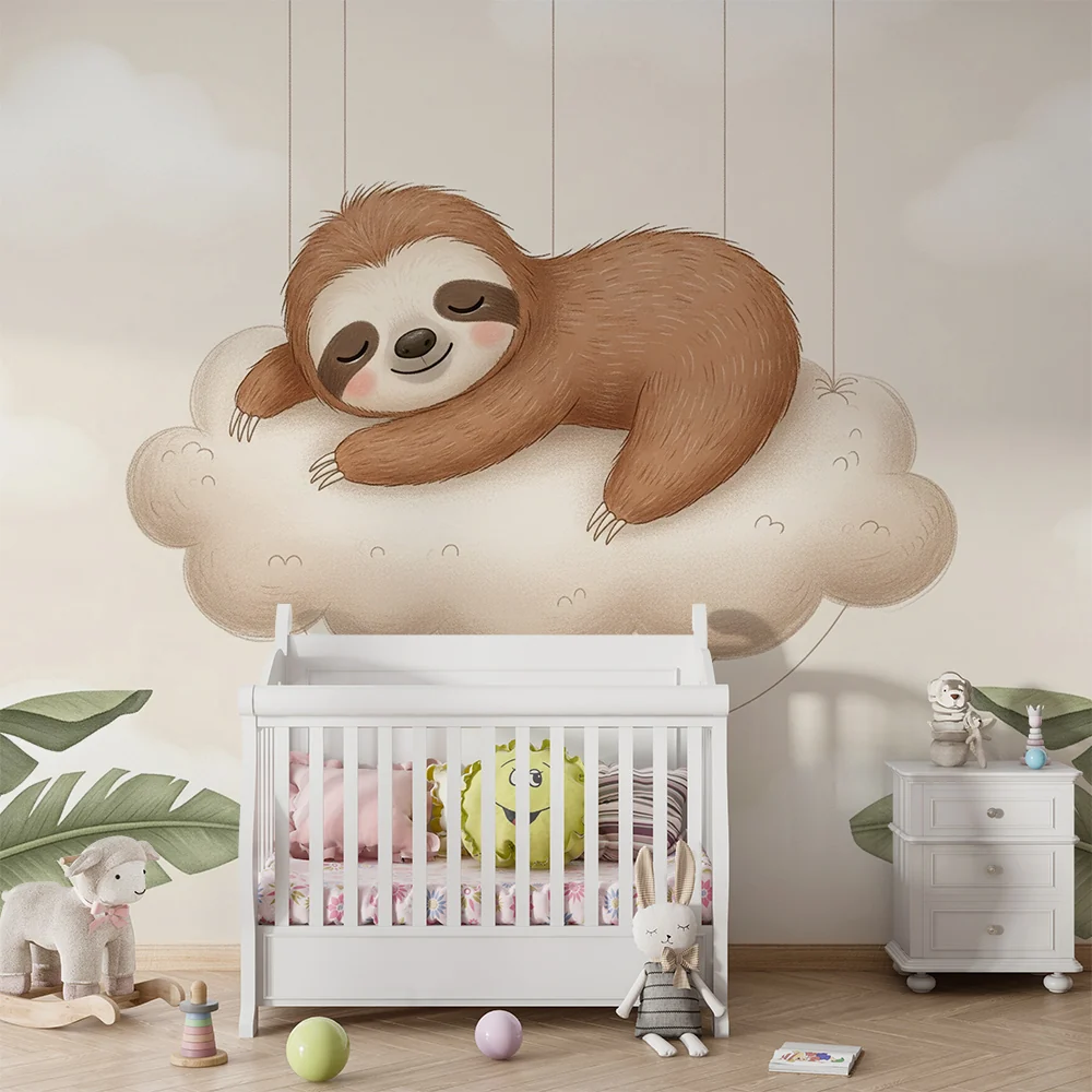 Papier de parede quarto bebê | Leno spava na oblaku