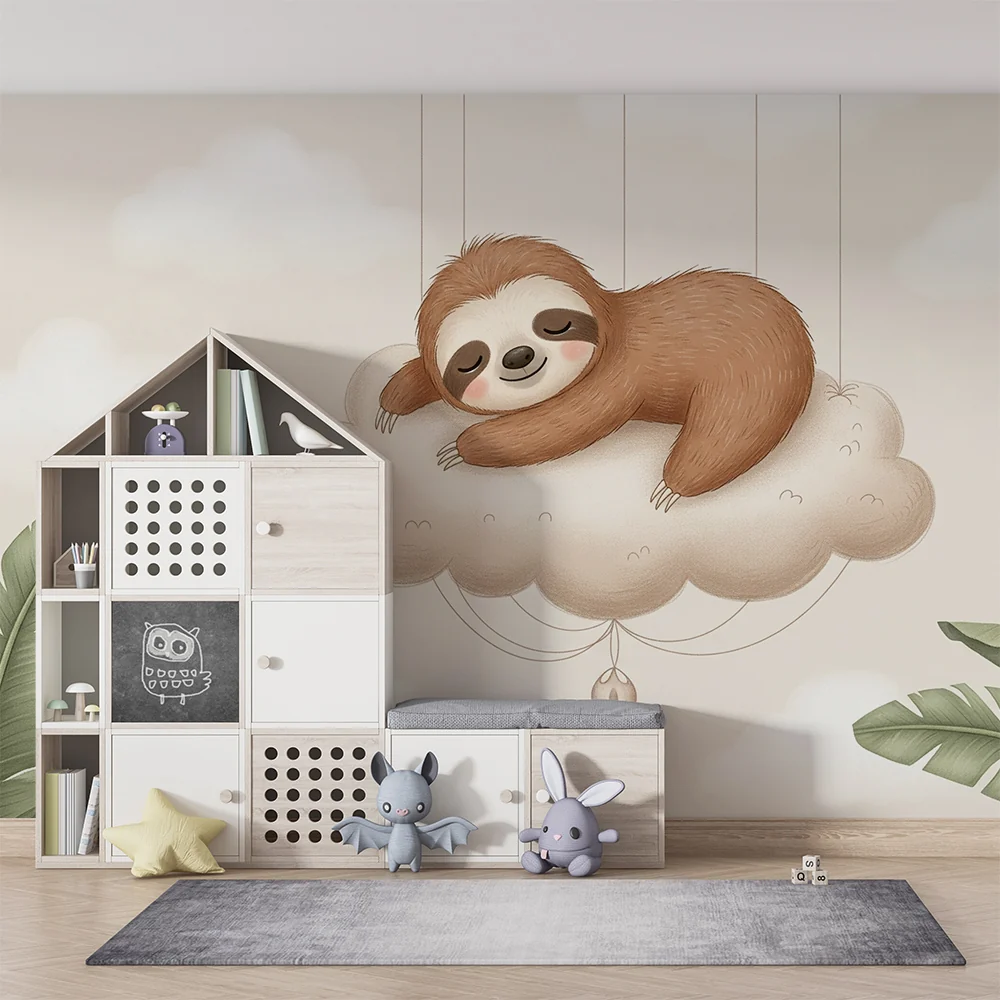 Papier de parede quarto bebê | Leno spava na oblaku