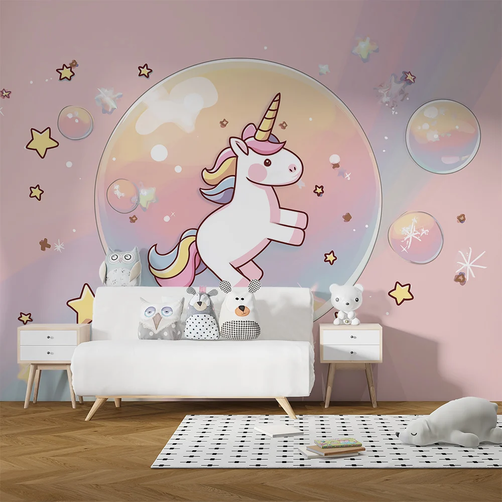 Papier de parede quarto bebê | Magični jednorog u balonu snova