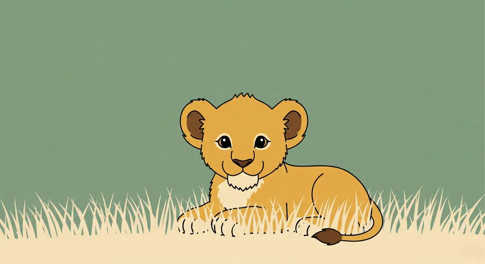 Papier de parede quarto bebê | Pequeno leão na savana