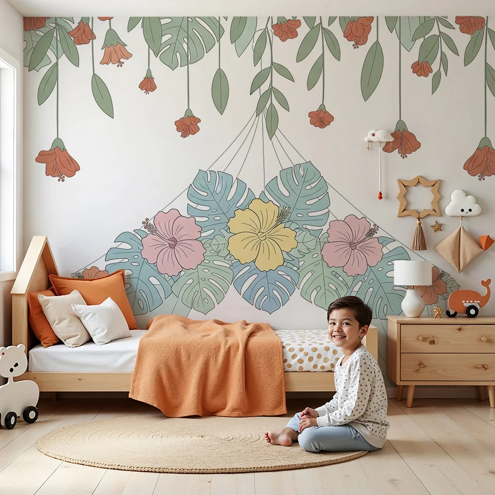 Papier de parede quarto bebê | Viseći cvjetni sastav