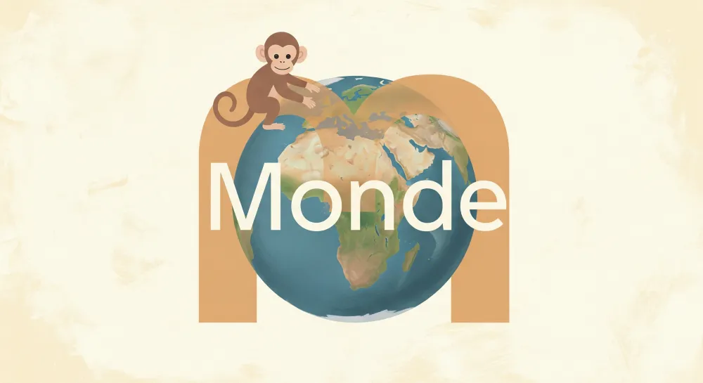 Papier de parede quarto crianç | Meu pequeno macaco e o globo terrestre