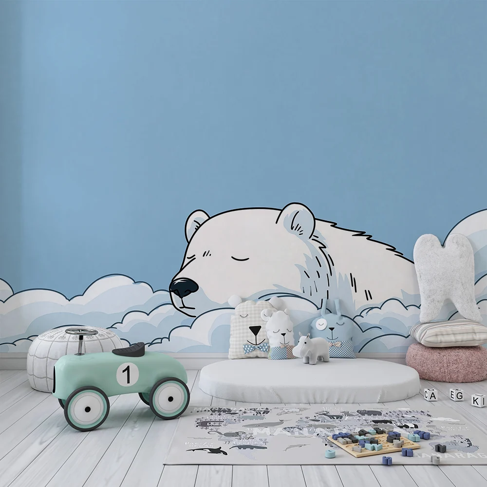 Papier de parede soba beba | Polar Bear spava među oblacima
