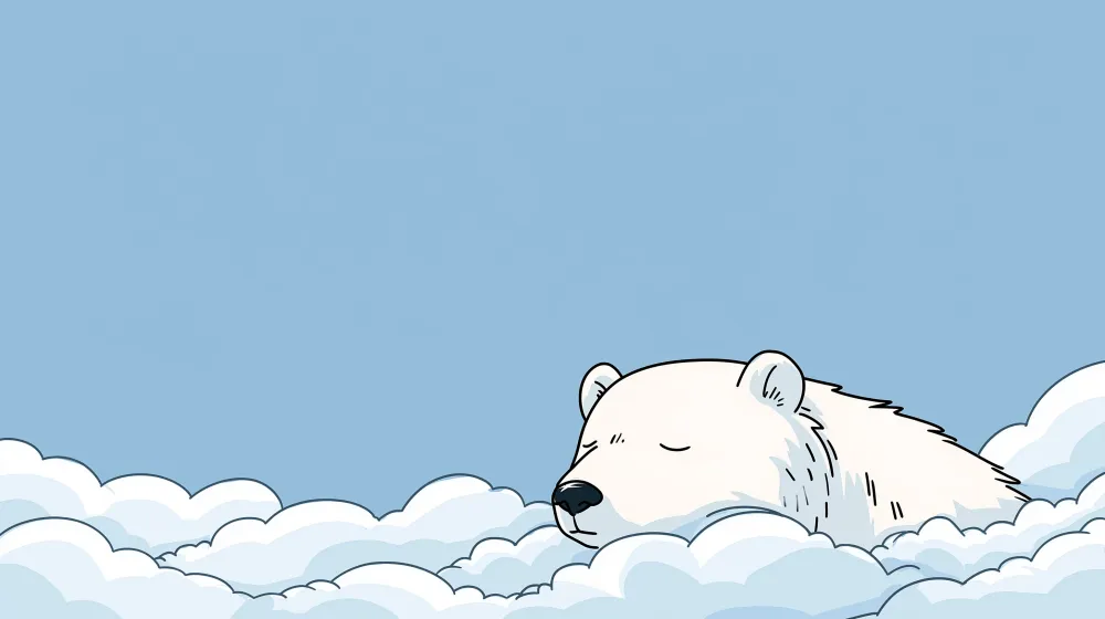 Papier de parede soba beba | Polar Bear spava među oblacima