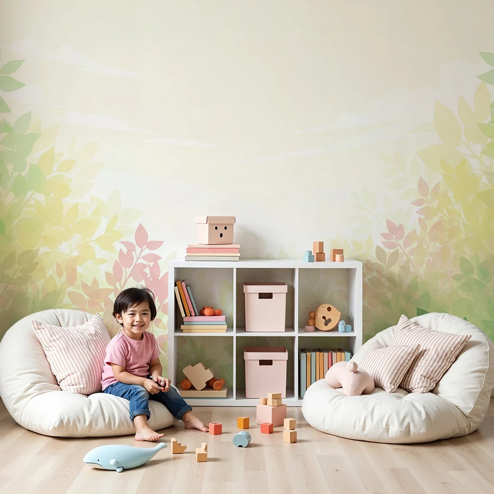 Papier de parede soba za bebe | Blagi i pastelni lišće za umirujuću atmosferu