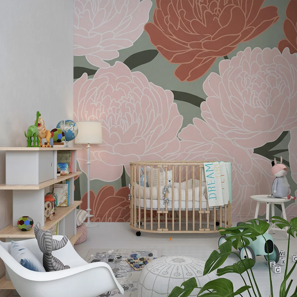 Papier de parede soba bebe | Elegantni i nježni cvjetni uzorak