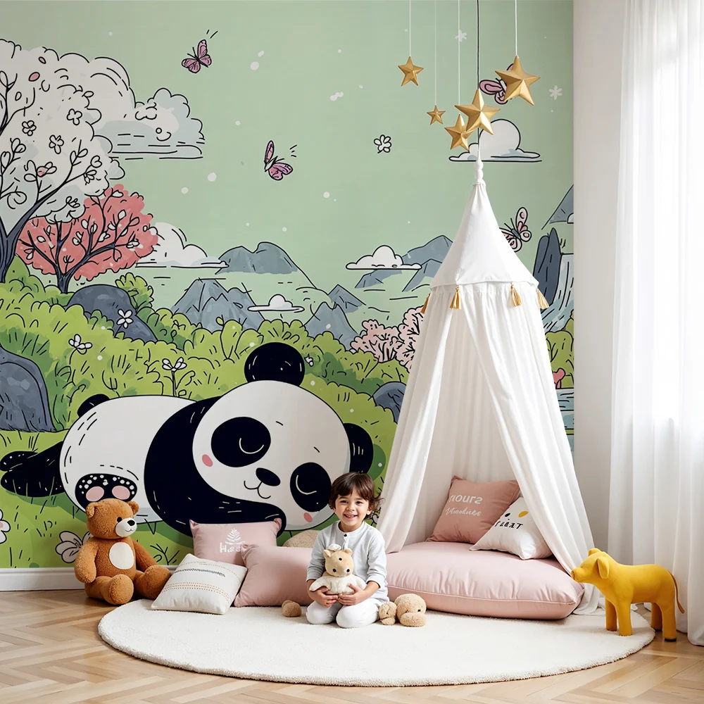 Papirnati zidni panda | Scena bajkovite prirode