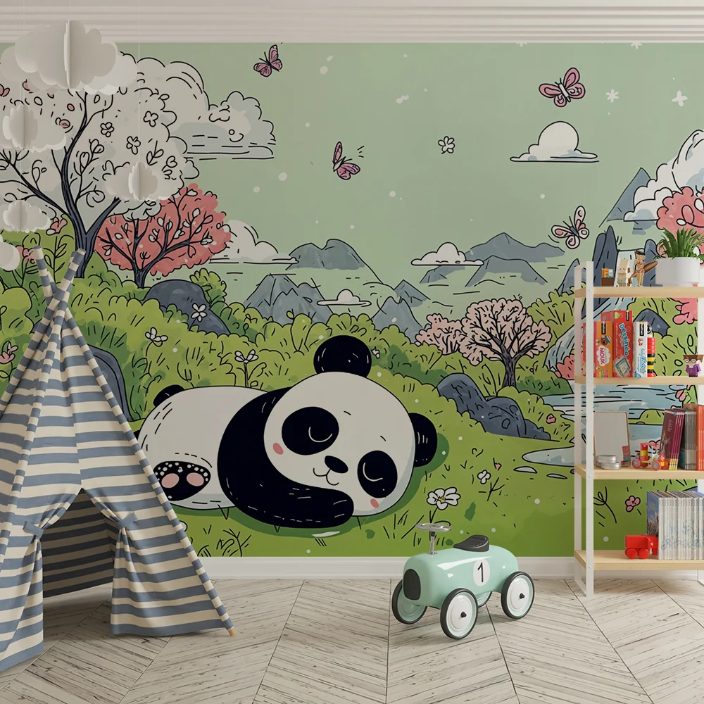 Papirnati zidni panda | Scena bajkovite prirode