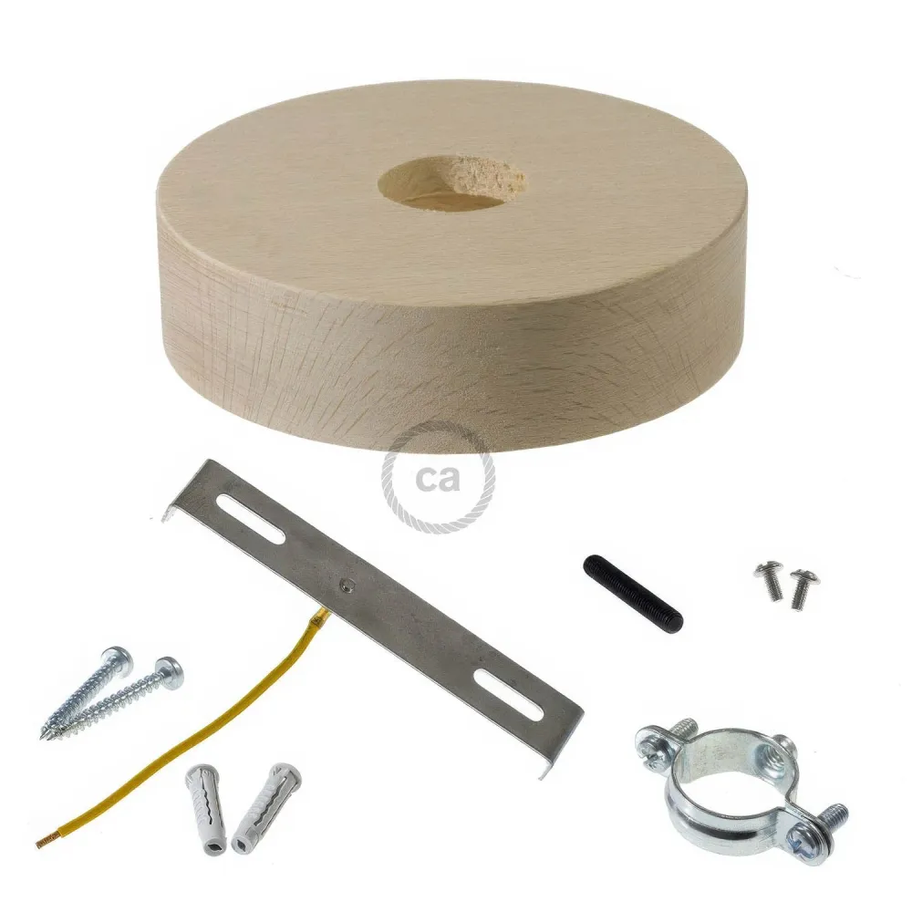 Set stropna rozeta od drva za uže 3XL - Neutralno
