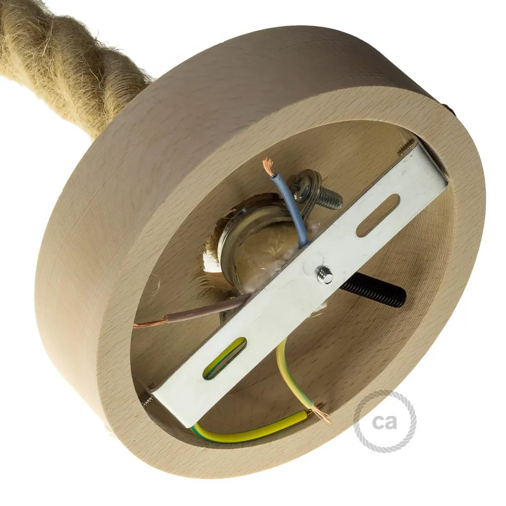 Set stropna rozeta od drva za uže 3XL - Neutralno