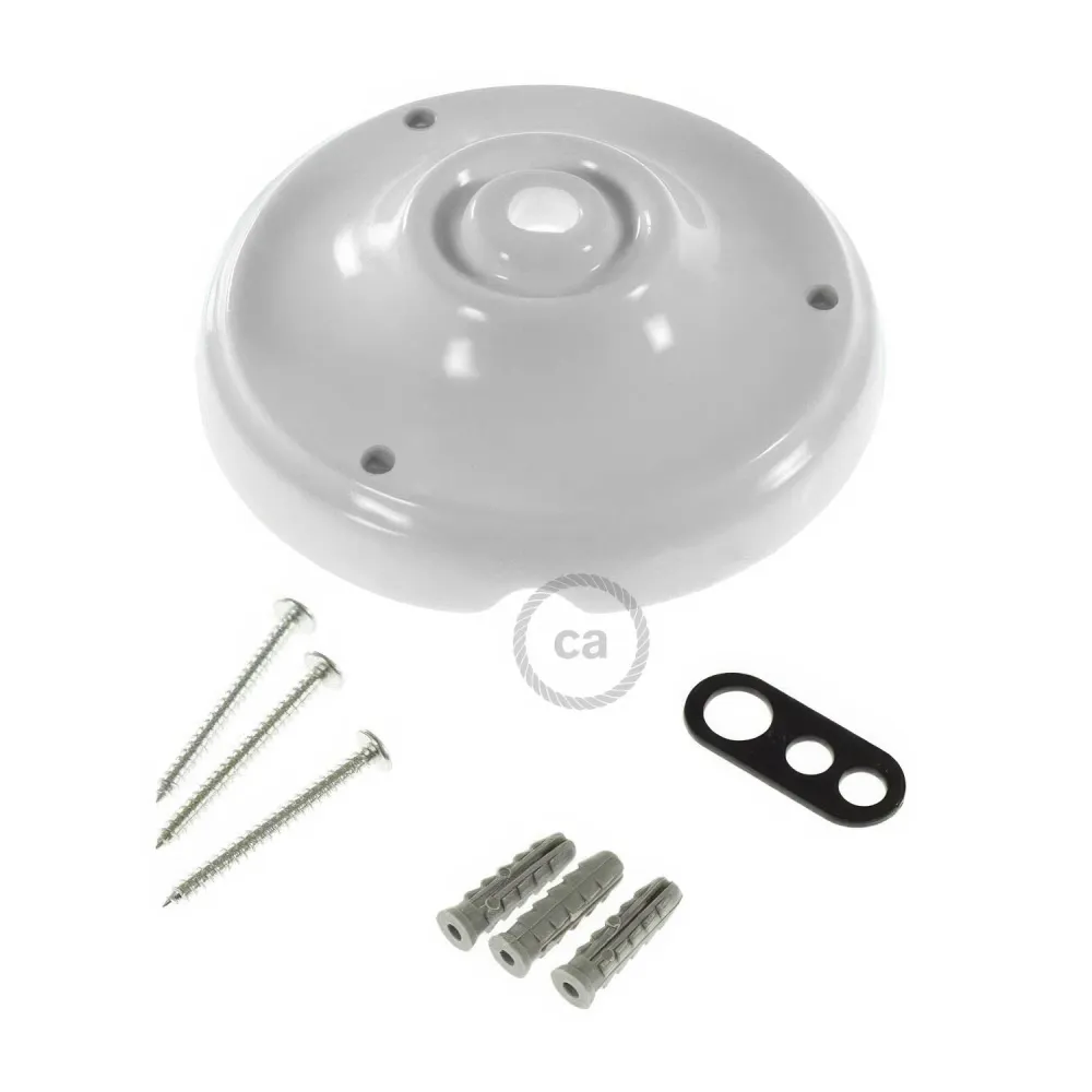 Set stropna rozeta od porculana - Bijela