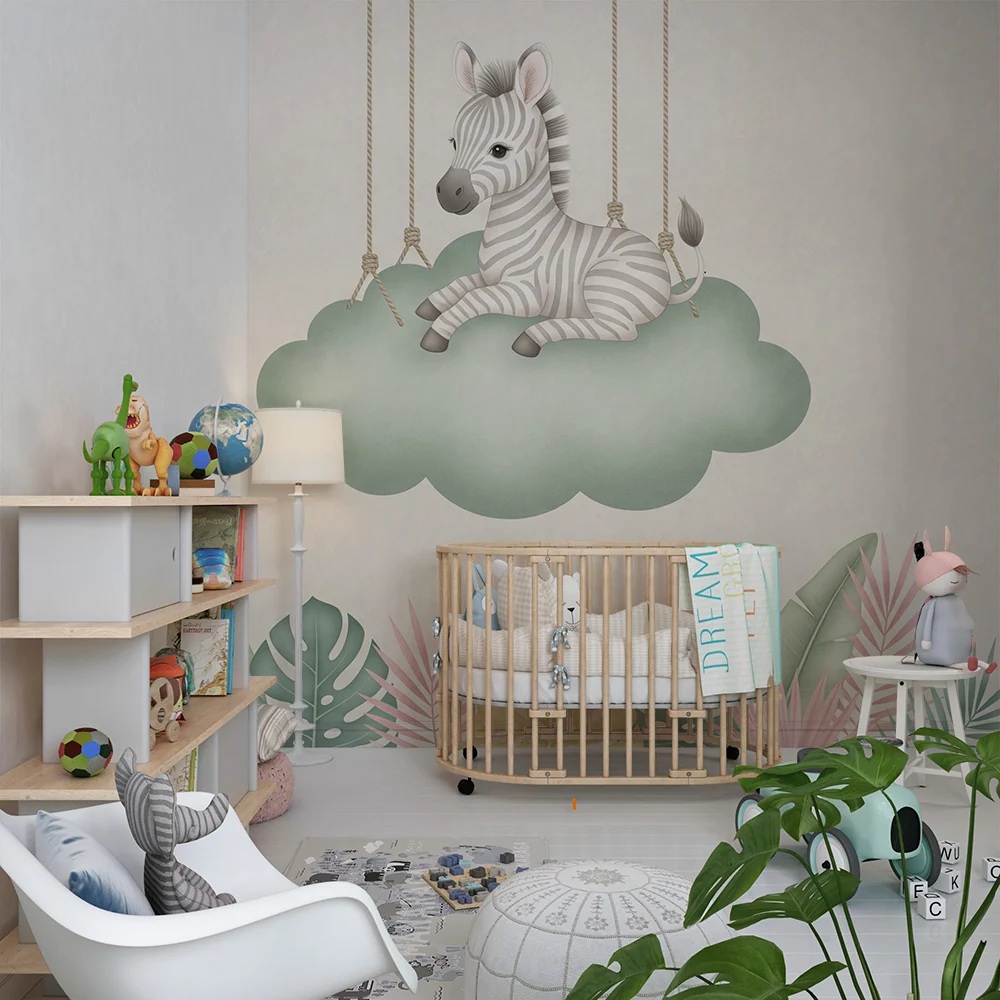 Tapet za bebe | Viseći zebra na oblaku