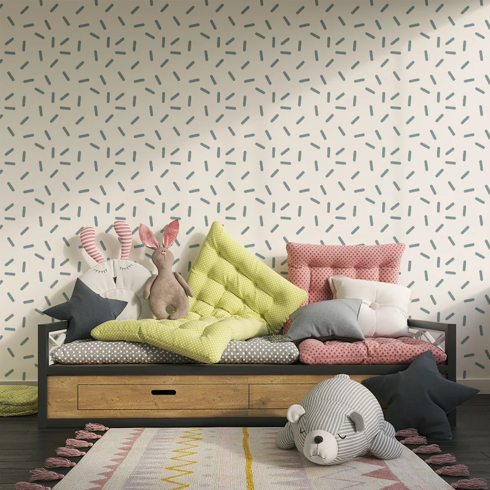 Tapet za dječju sobu | Apstraktni uzorak u mekim i laganim linijama