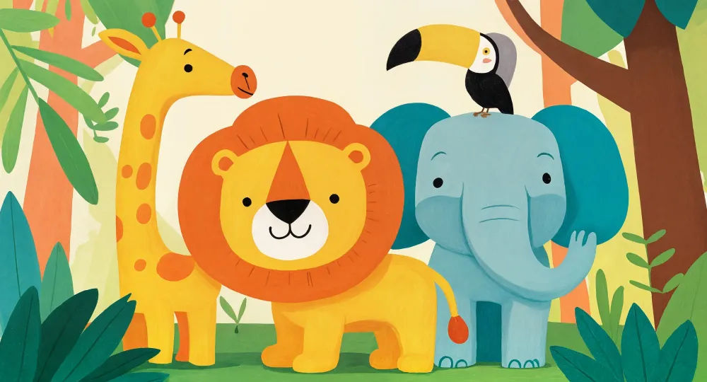 Tapet Jungle Animal | Ukras za dječju sobu