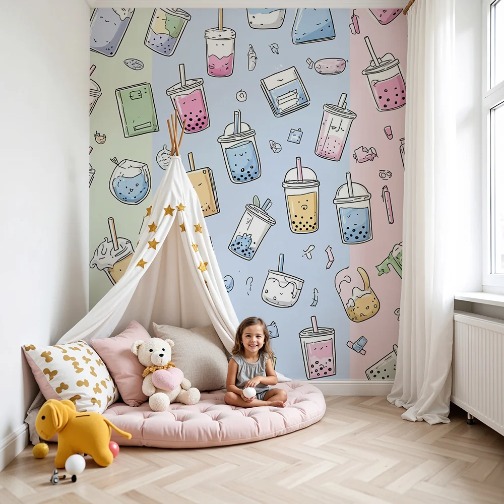 Tapeta za kawaii piće | Šareni i zabavni dizajn