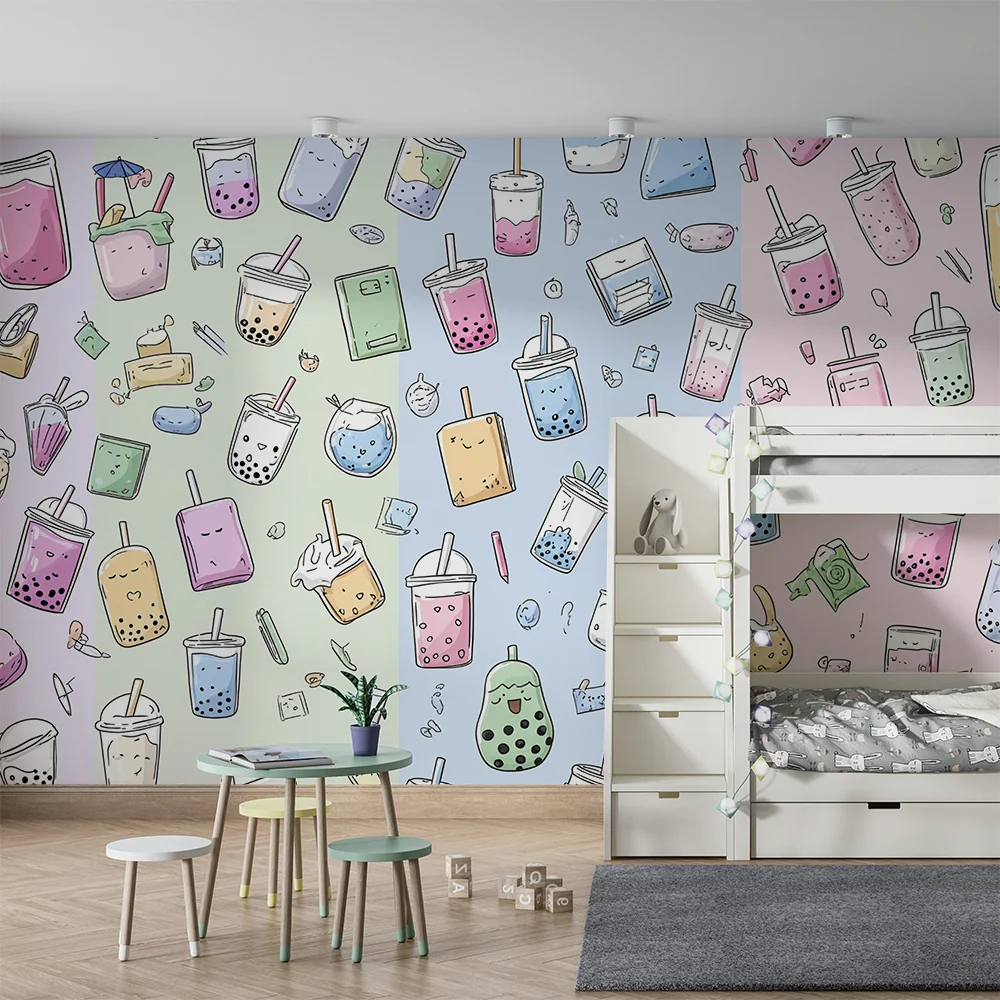 Tapeta za kawaii piće | Šareni i zabavni dizajn