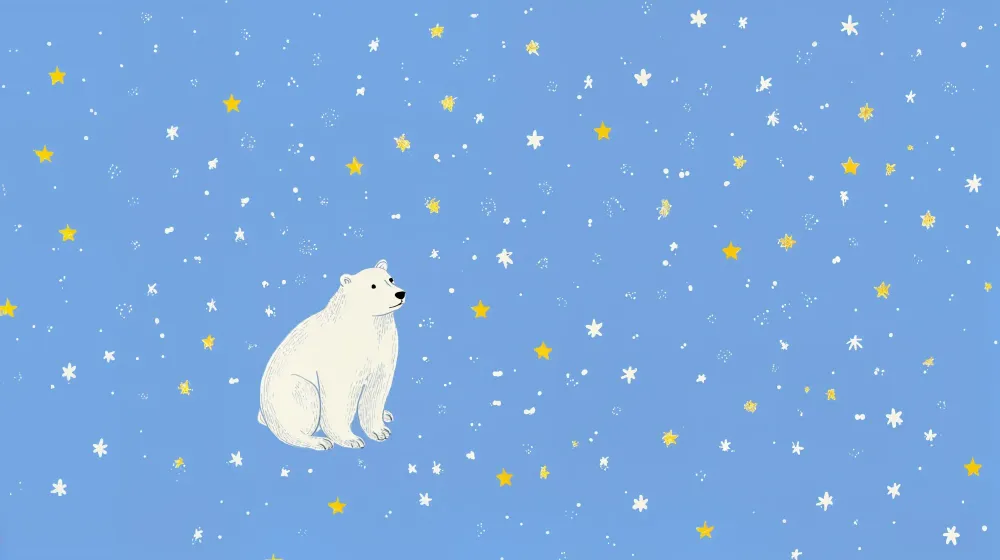 Tapeta s polarnim medvjedom | Plavim zvjezdanim svemirom