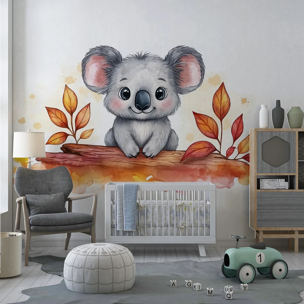 Tapete za dječju sobu | Simpatični koala i jesensko lišće