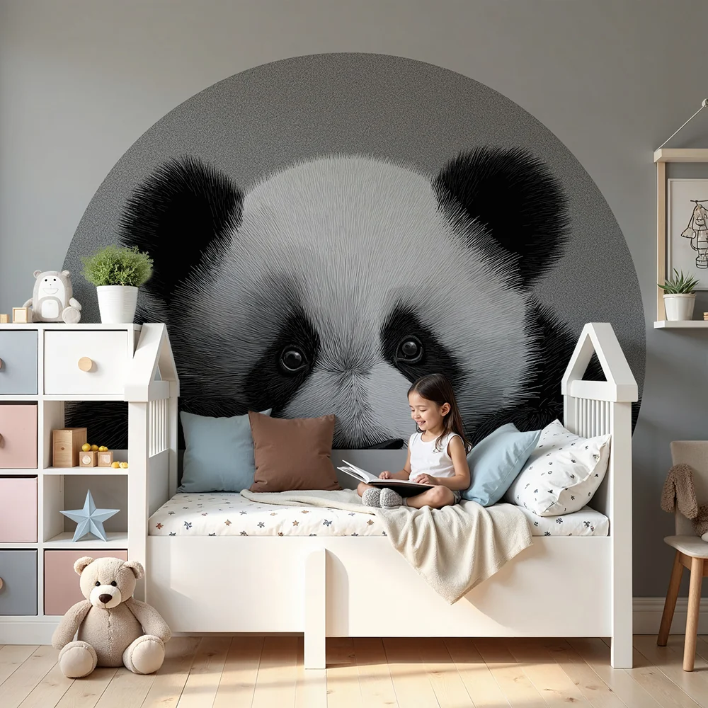 Tapete za dječju sobu | Slatka panda s radoznalim pogledom