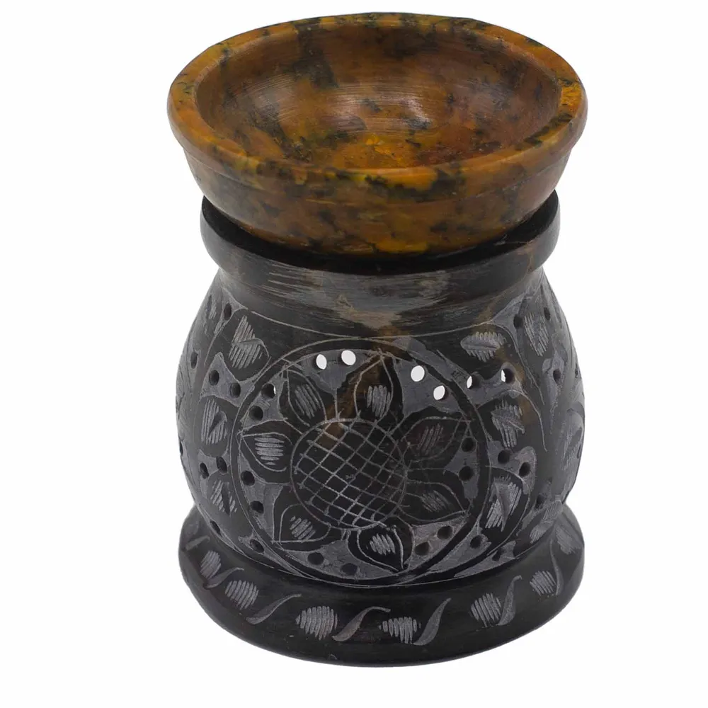 Ulje za izgaranje od sapunice 10cm Mandala cvijet crno žuto