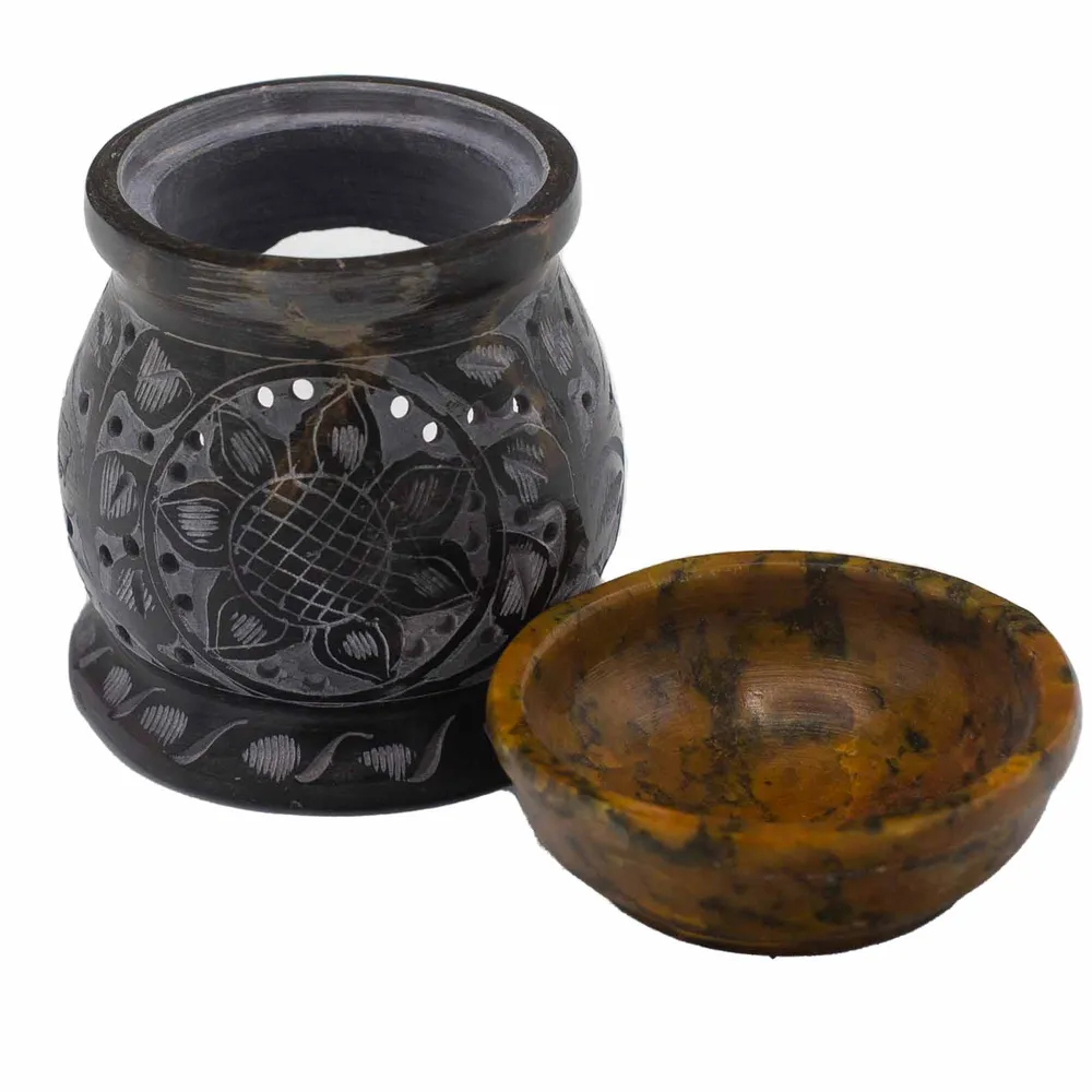 Ulje za izgaranje od sapunice 10cm Mandala cvijet crno žuto