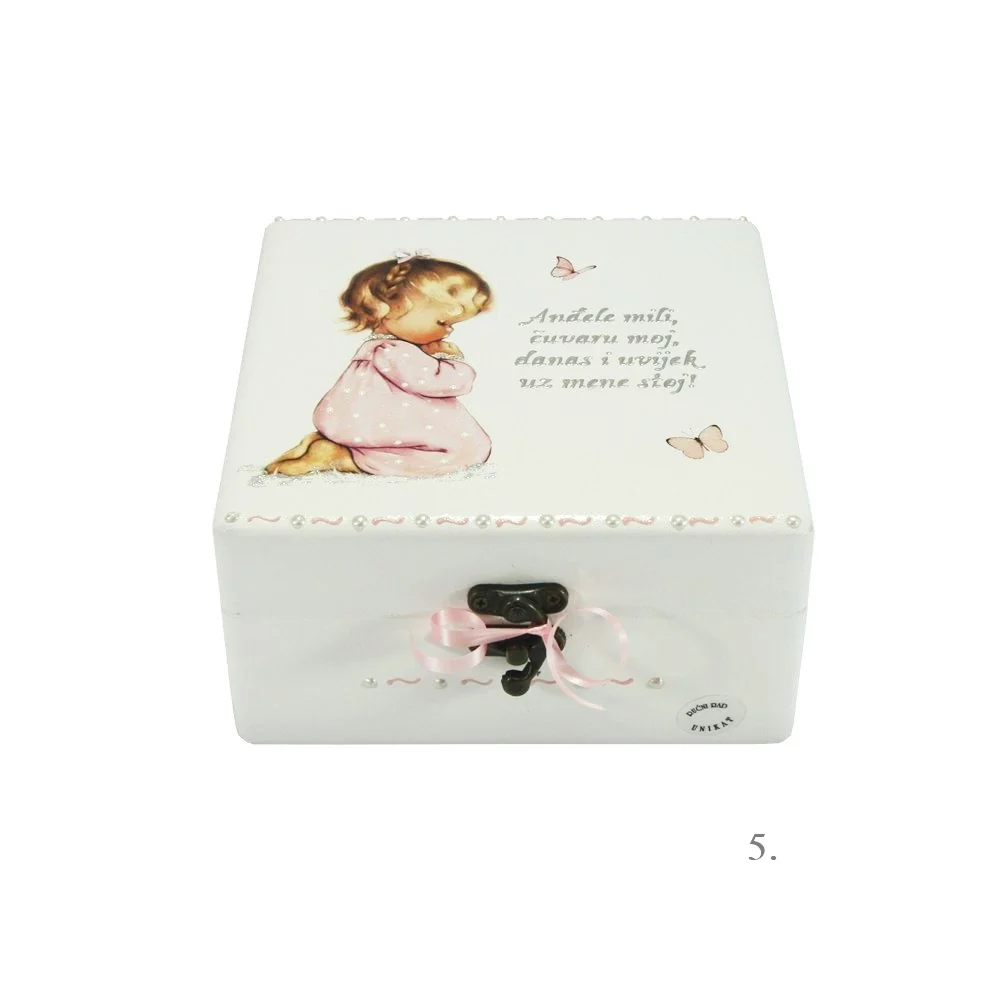 Unikatne kutije za krštenje, rođendan – Poklon koji čuva najposebnije uspomene djevojčica - 5. 16x16x10cm - 165139