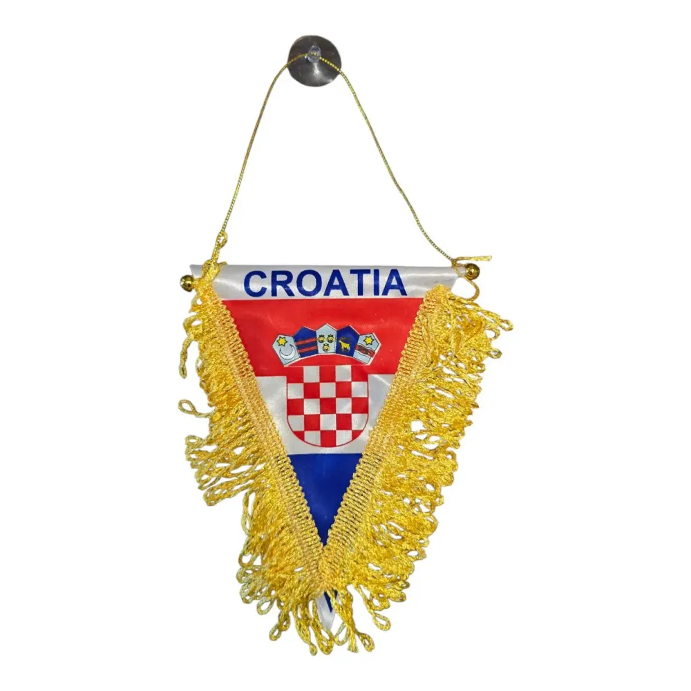 Zastavica trokut za auto HR grb s resama