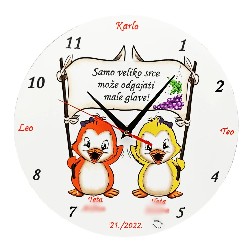 Zidni sat Poklon za tete/odgojiteljice u vrtiću! Š17139