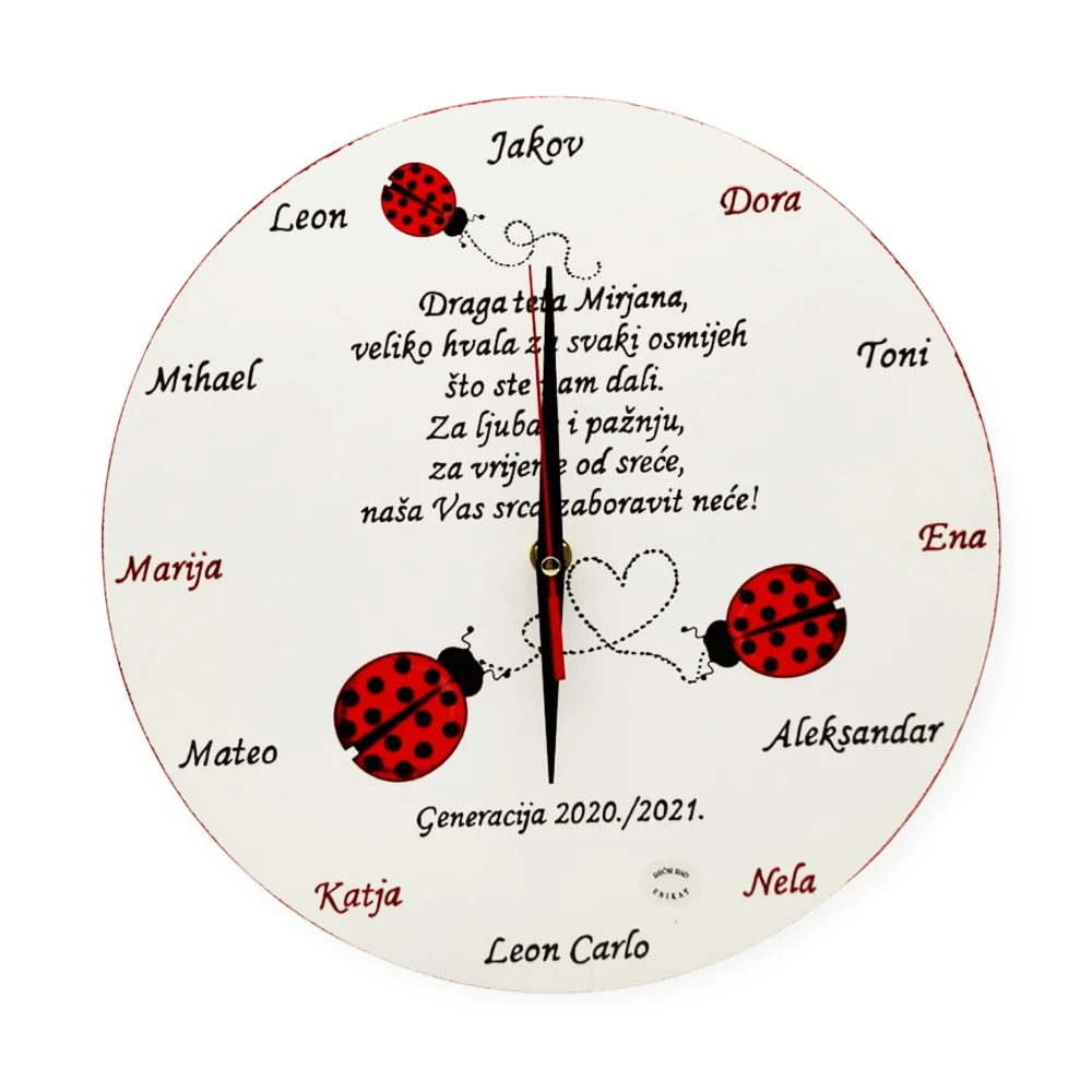 Zidni sat Poklon za tete/odgojiteljice u vrtiću! Š17913