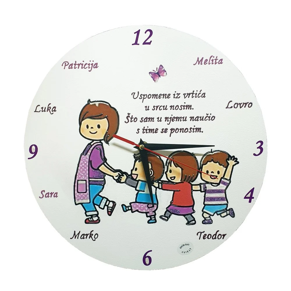 Zidni sat Poklon za tete/odgojiteljice u vrtiću! Š17923