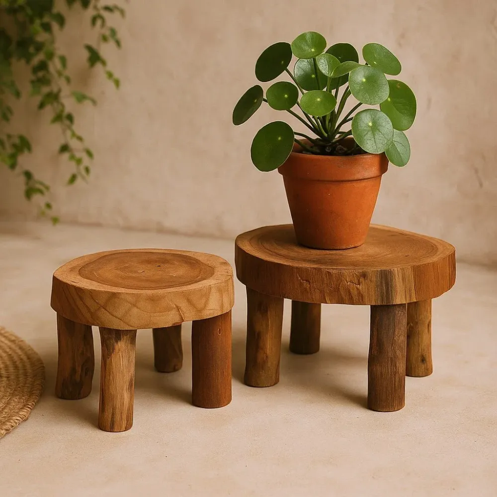 Podloga za prikaz od tikovine niska 24x10cm 2 komada